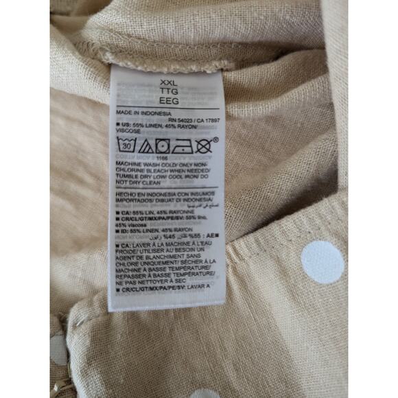 Old Navy Womens Beige Polka-dot Linen-Blend‎ A Line Skirt XXL Lightweight New - Picture 6 of 8